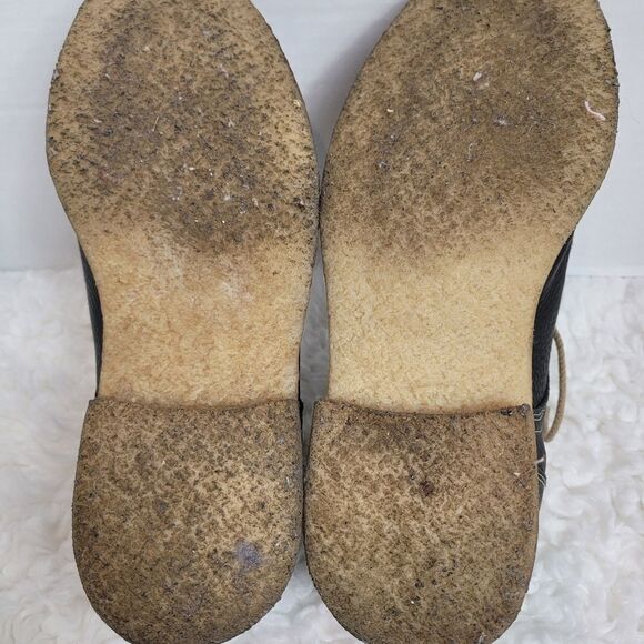 Johnston & Murphy Howell Mens Oxford Shoes Sz 9.5 Plain Toe Navy Oiled Leather - Picture 9 of 10